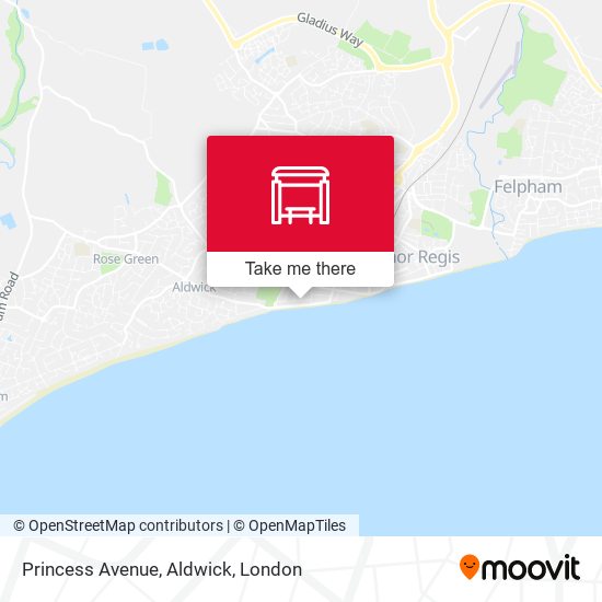 Princess Avenue, Aldwick map
