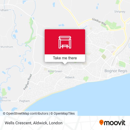 Wells Crescent, Aldwick map