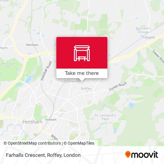 Farhalls Crescent, Roffey map