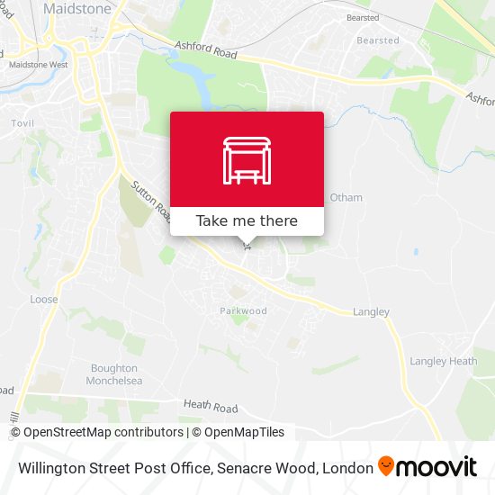 Willington Street Post Office, Senacre Wood map
