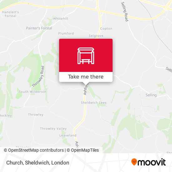 Church, Sheldwich map