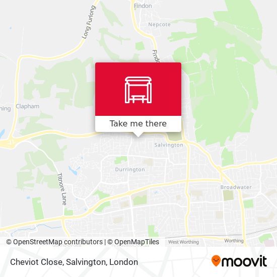 Cheviot Close, Salvington map