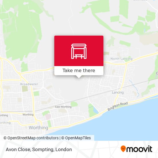 Avon Close, Sompting map