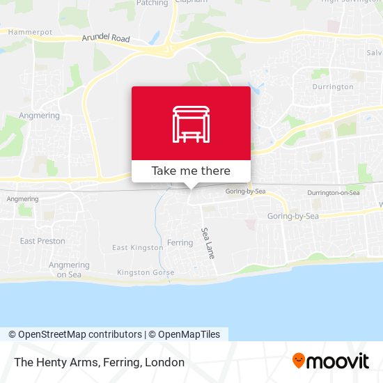 The Henty Arms, Ferring map