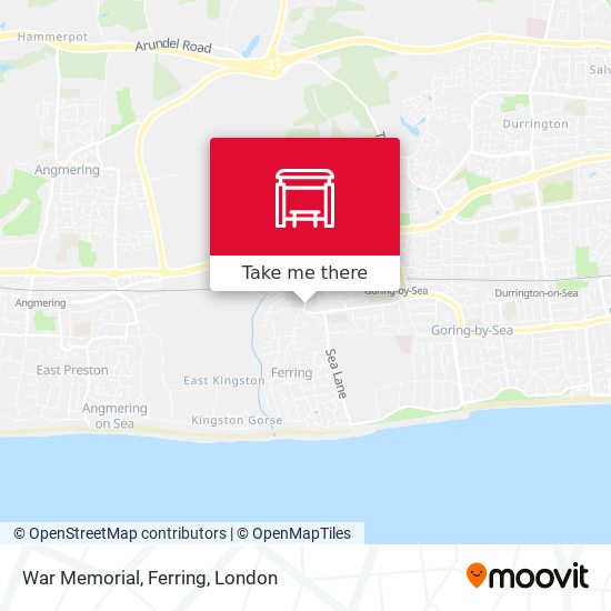 War Memorial, Ferring map
