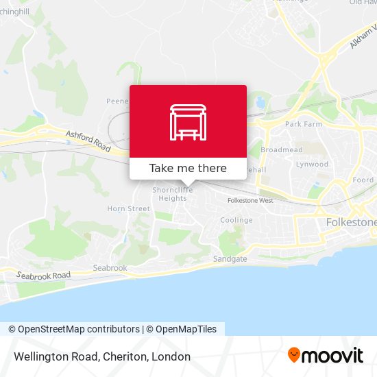 Wellington Road, Cheriton map