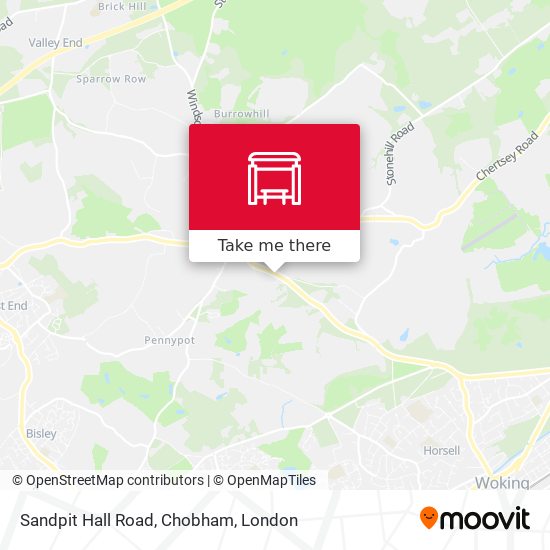 Sandpit Hall Road, Chobham map