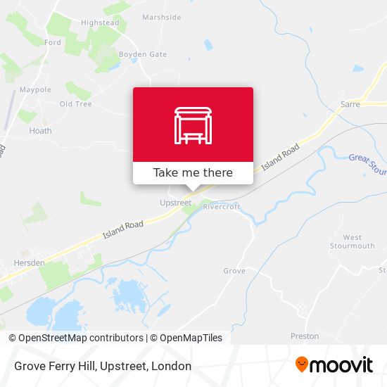 Grove Ferry Hill, Upstreet map