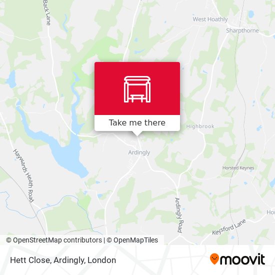 Hett Close, Ardingly map