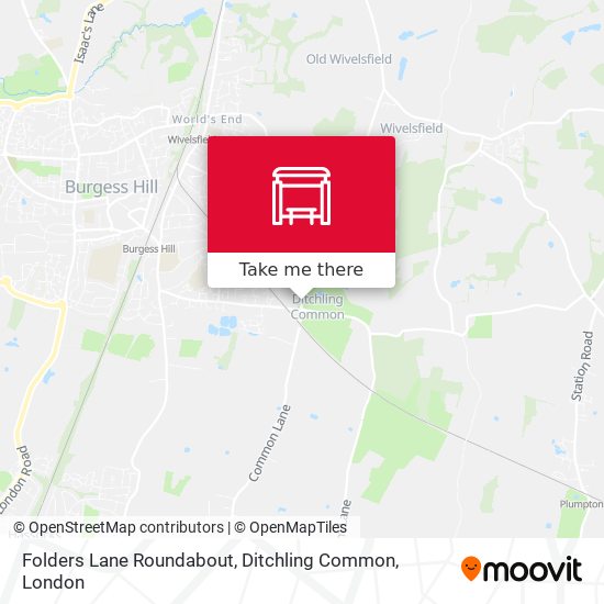 Folders Lane Roundabout, Ditchling Common map