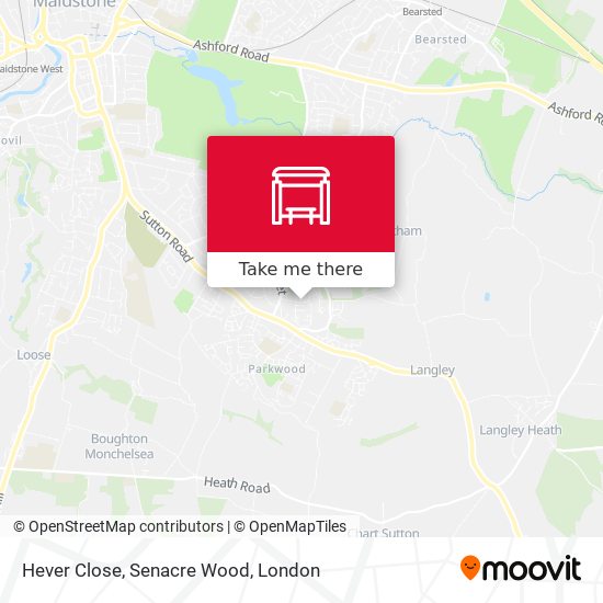 Hever Close, Senacre Wood map