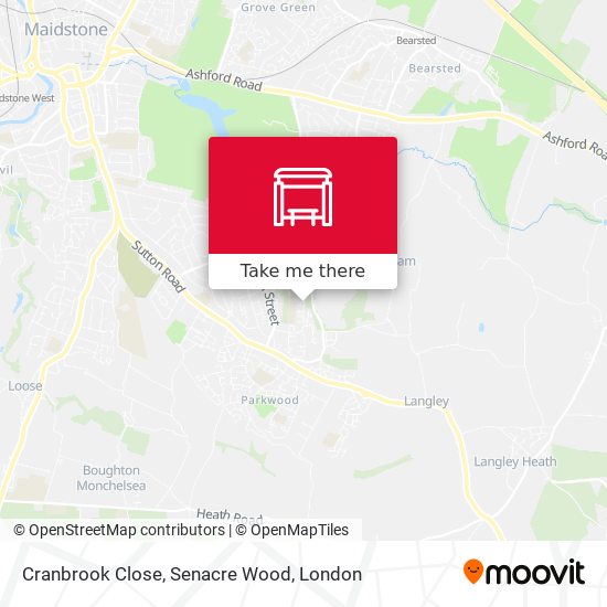 Cranbrook Close, Senacre Wood map