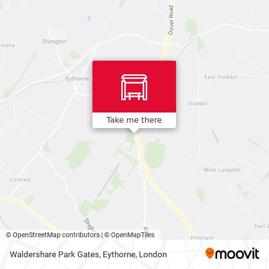 Waldershare Park Gates, Eythorne map