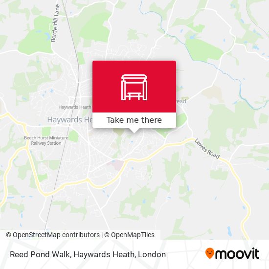 Reed Pond Walk, Haywards Heath map