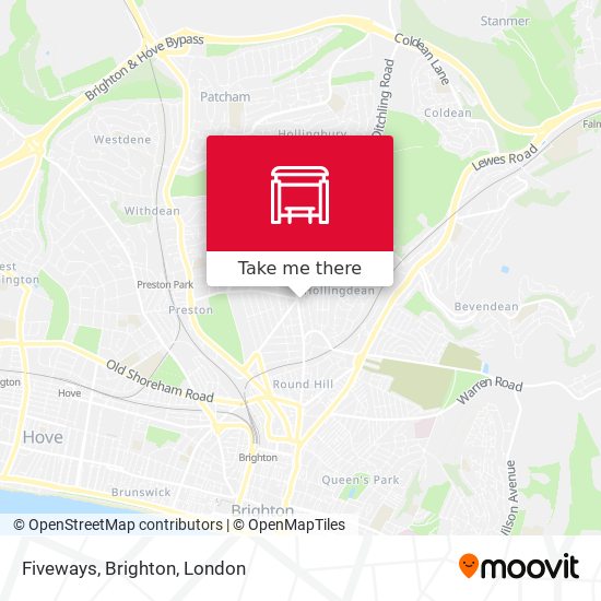 Fiveways, Brighton map