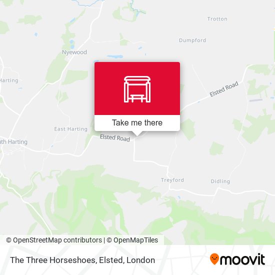 The Three Horseshoes, Elsted map
