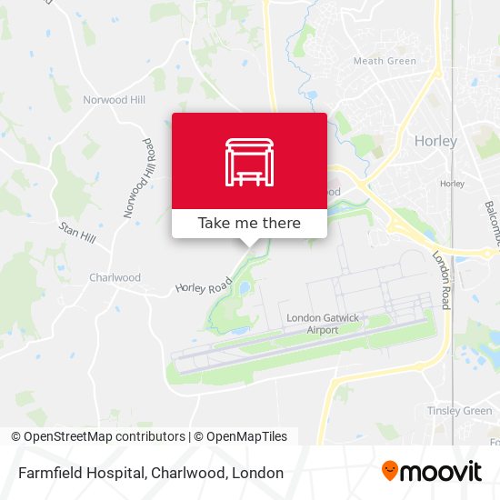 Farmfield Hospital, Charlwood map
