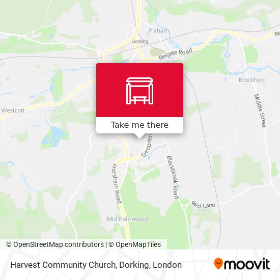 Harvest Community Church, Dorking map