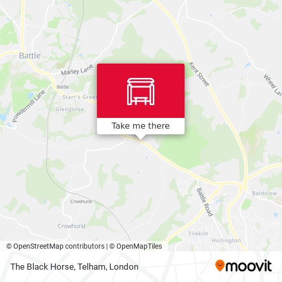 The Black Horse, Telham map