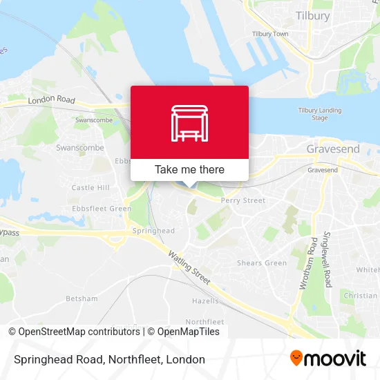 Springhead Road, Northfleet map