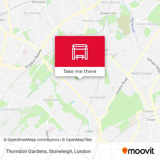 Thorndon Gardens, Stoneleigh map