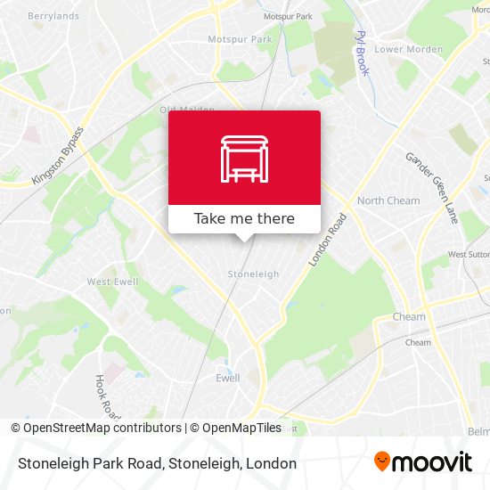 Stoneleigh Park Road, Stoneleigh map