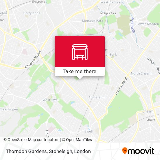 Thorndon Gardens, Stoneleigh map