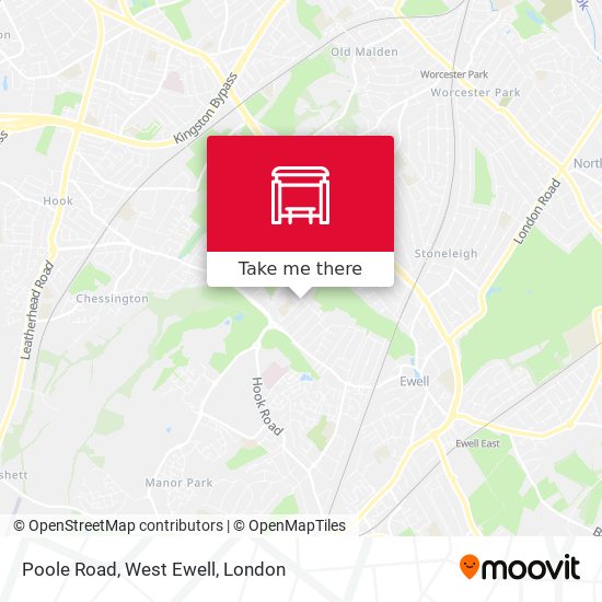 Poole Road, West Ewell map