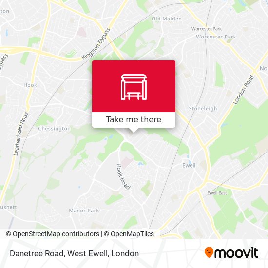 Danetree Road, West Ewell map