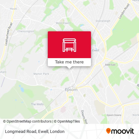 Longmead Road, Ewell map