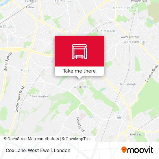 Cox Lane, West Ewell map