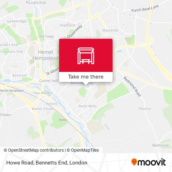 Howe Road, Bennetts End map