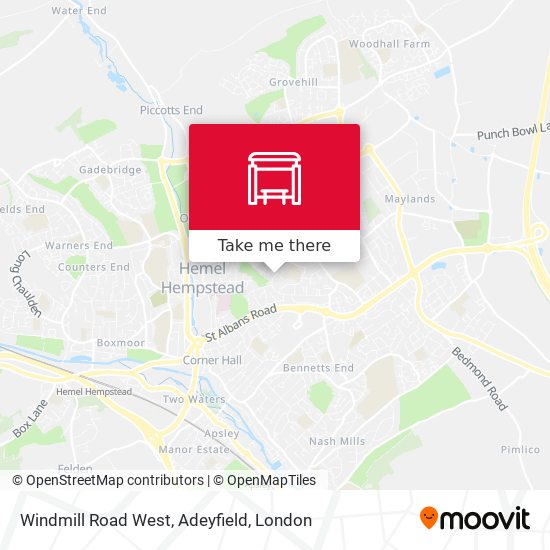 Windmill Road West, Adeyfield map