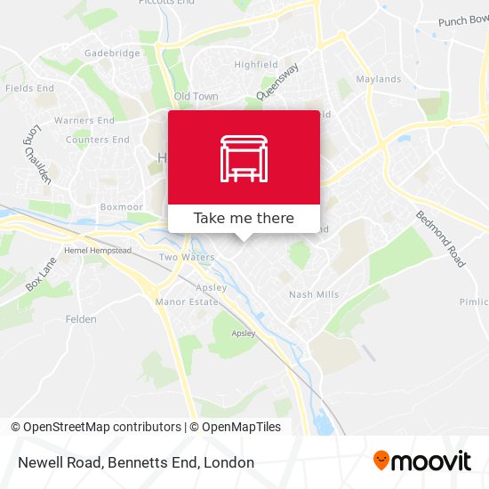 Newell Road, Bennetts End map