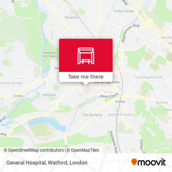 General Hospital, Watford map