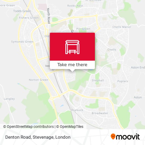 Denton Road, Stevenage map