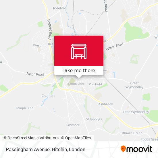 Passingham Avenue, Hitchin map