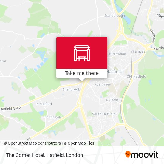 The Comet Hotel, Hatfield map