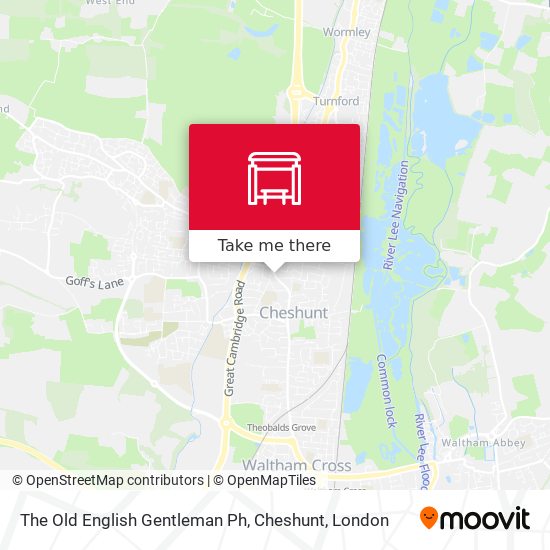 The Old English Gentleman Ph, Cheshunt map