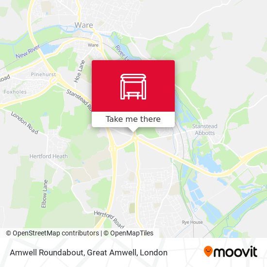 Amwell Roundabout, Great Amwell map