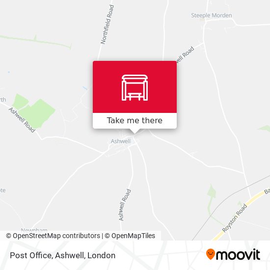 Post Office, Ashwell map
