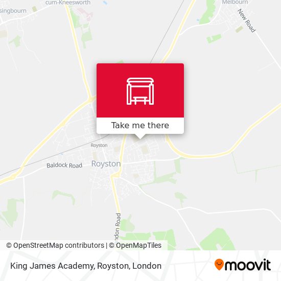 King James Academy, Royston map