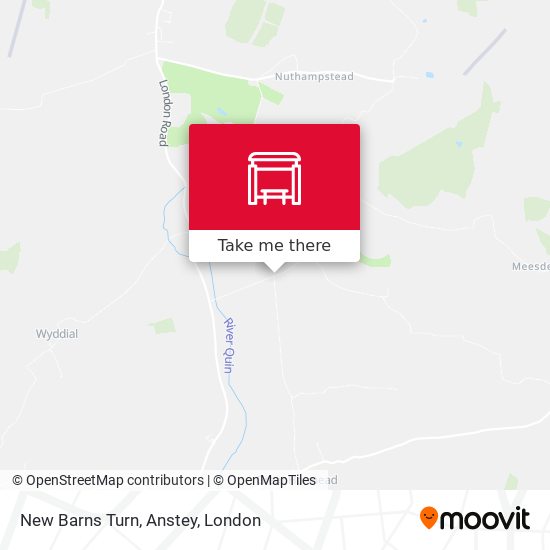 New Barns Turn, Anstey map