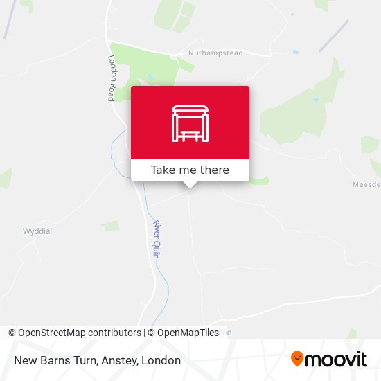 New Barns Turn, Anstey map