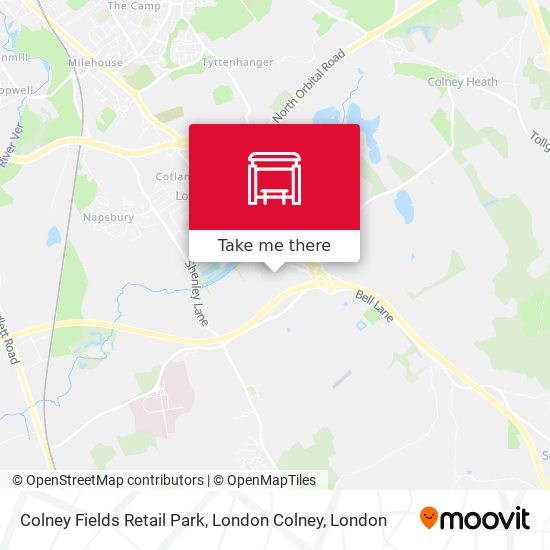 Colney Fields Retail Park, London Colney map