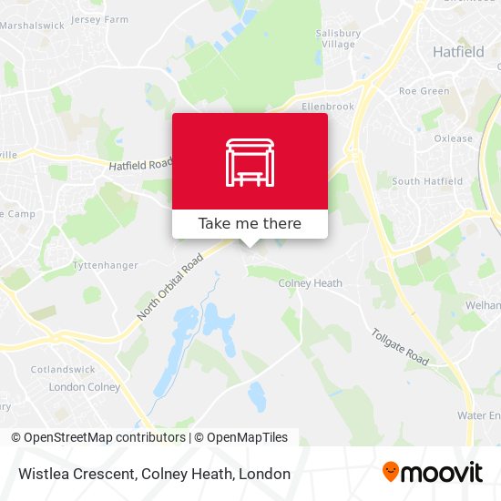 Wistlea Crescent, Colney Heath map
