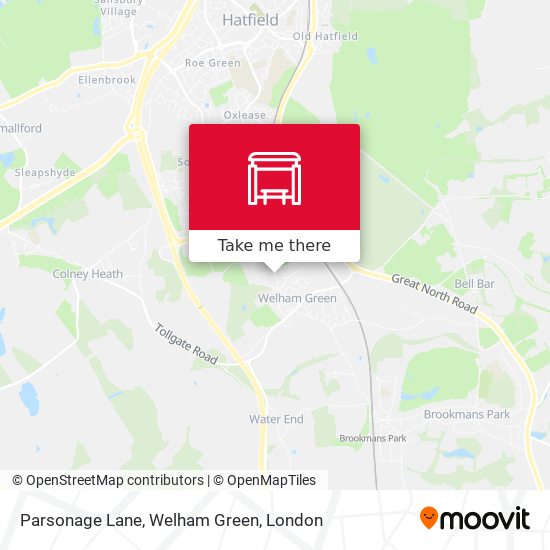 Parsonage Lane, Welham Green map