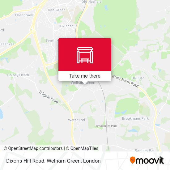 Dixons Hill Road, Welham Green map