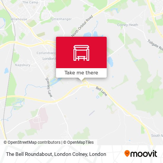 The Bell Roundabout, London Colney map