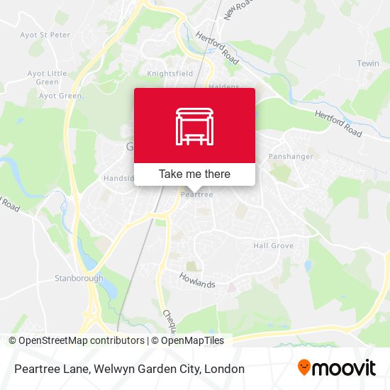 Peartree Lane, Welwyn Garden City map